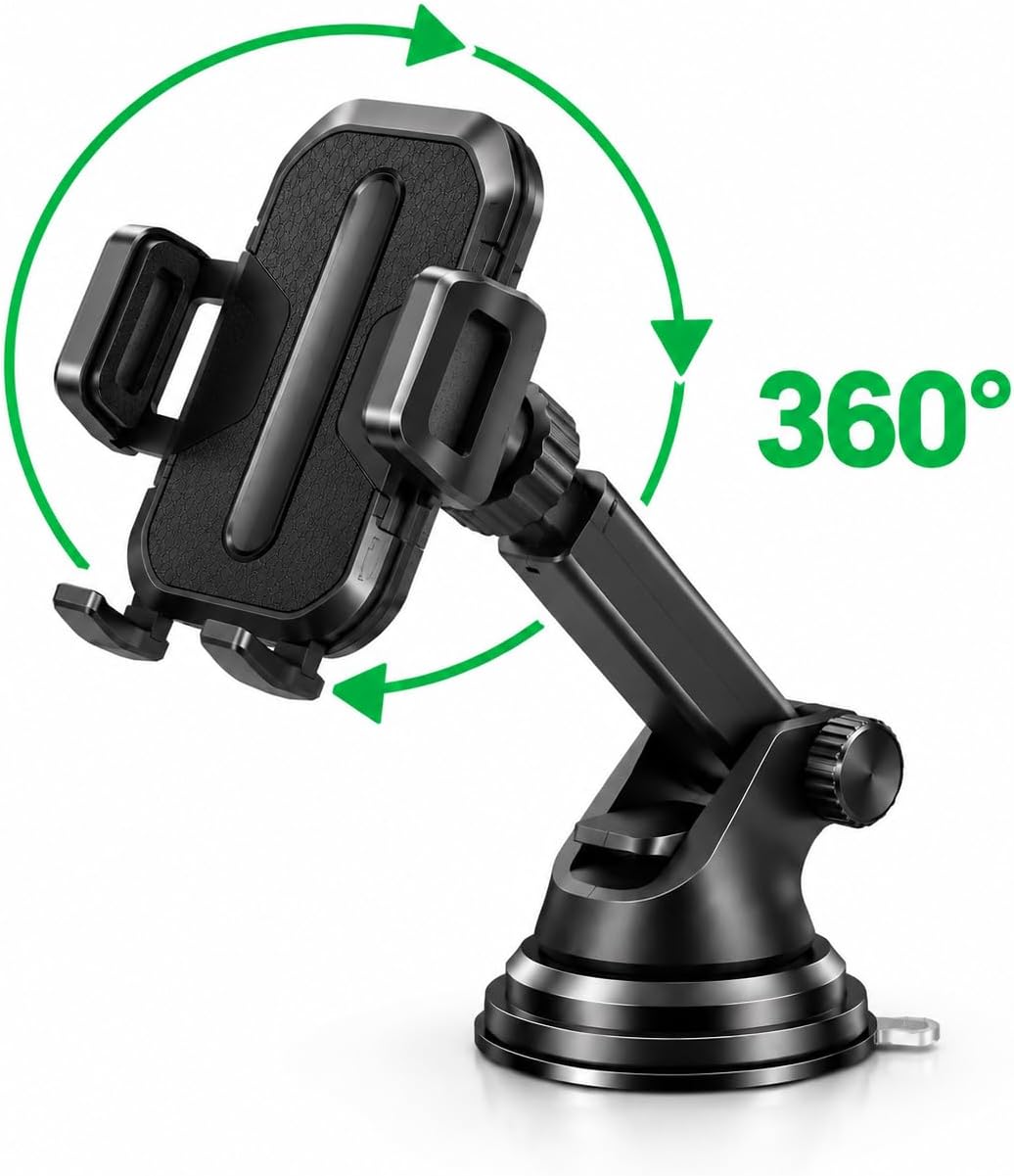 Universal Car Phone Mount Holder with Suction Cup & Air Vent Clip 5