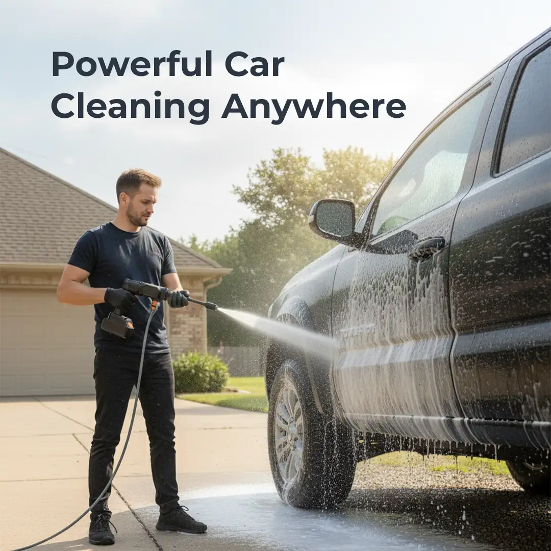 48V Cordless Portable Car Wash Pressure Washer Gun with Dual Battery – High Power Cleaning Machine for Cars, Bikes & Home 2