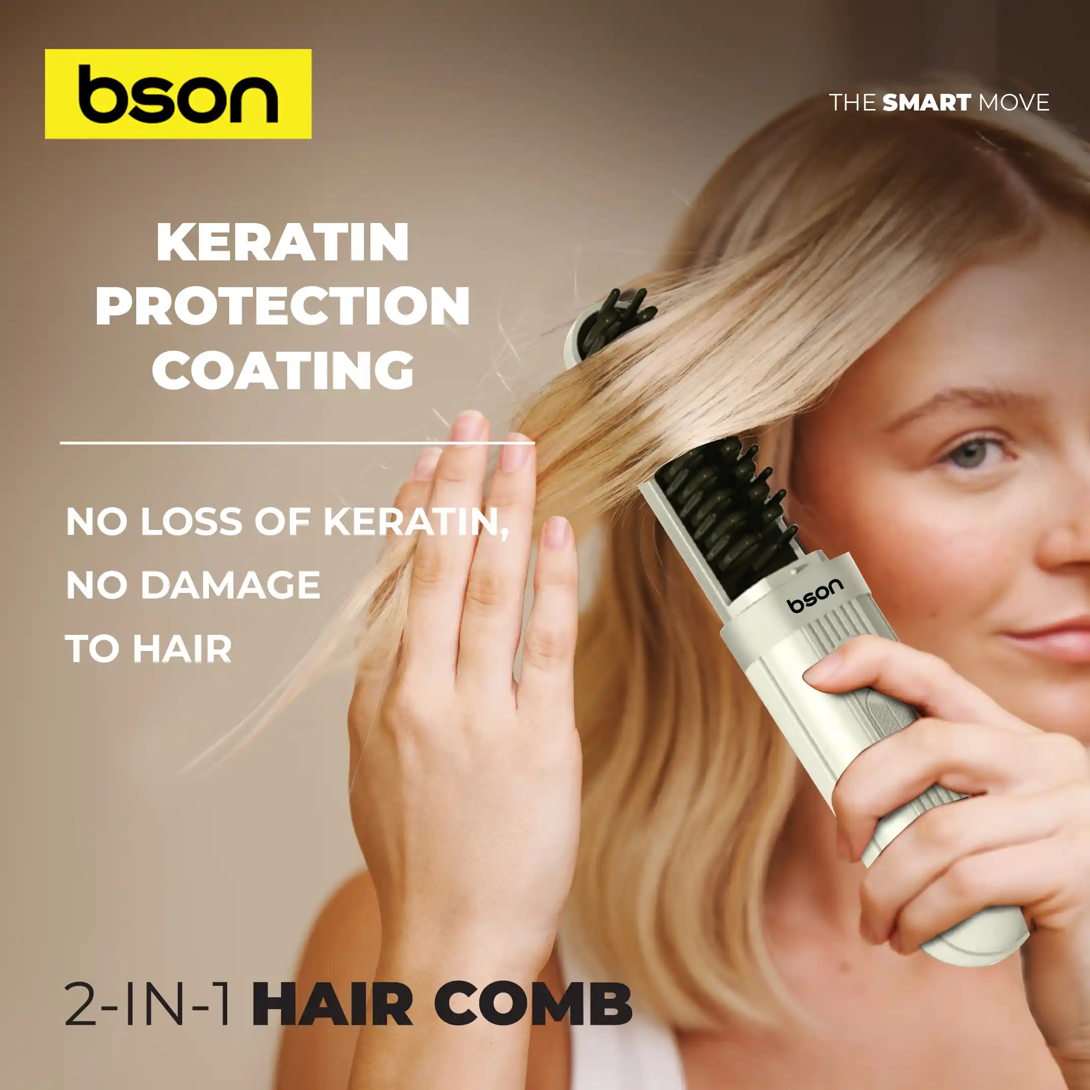 BSON 2-in-1 Cordless Hair Straightener & Curler Comb 2
