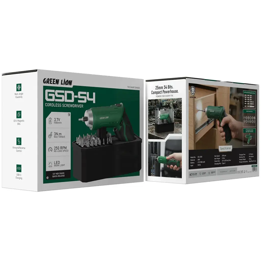 Green Lion Cordless Electric Screwdriver Set 2