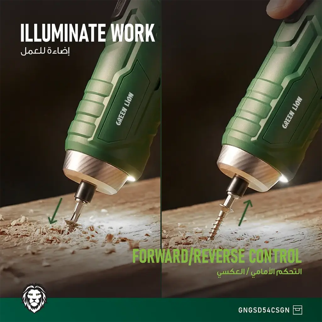 Green Lion Cordless Electric Screwdriver Set 6