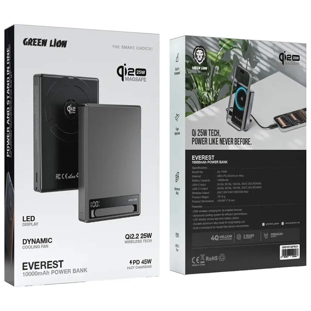 Green Lion Portable Power Bank with Wireless Charging 2