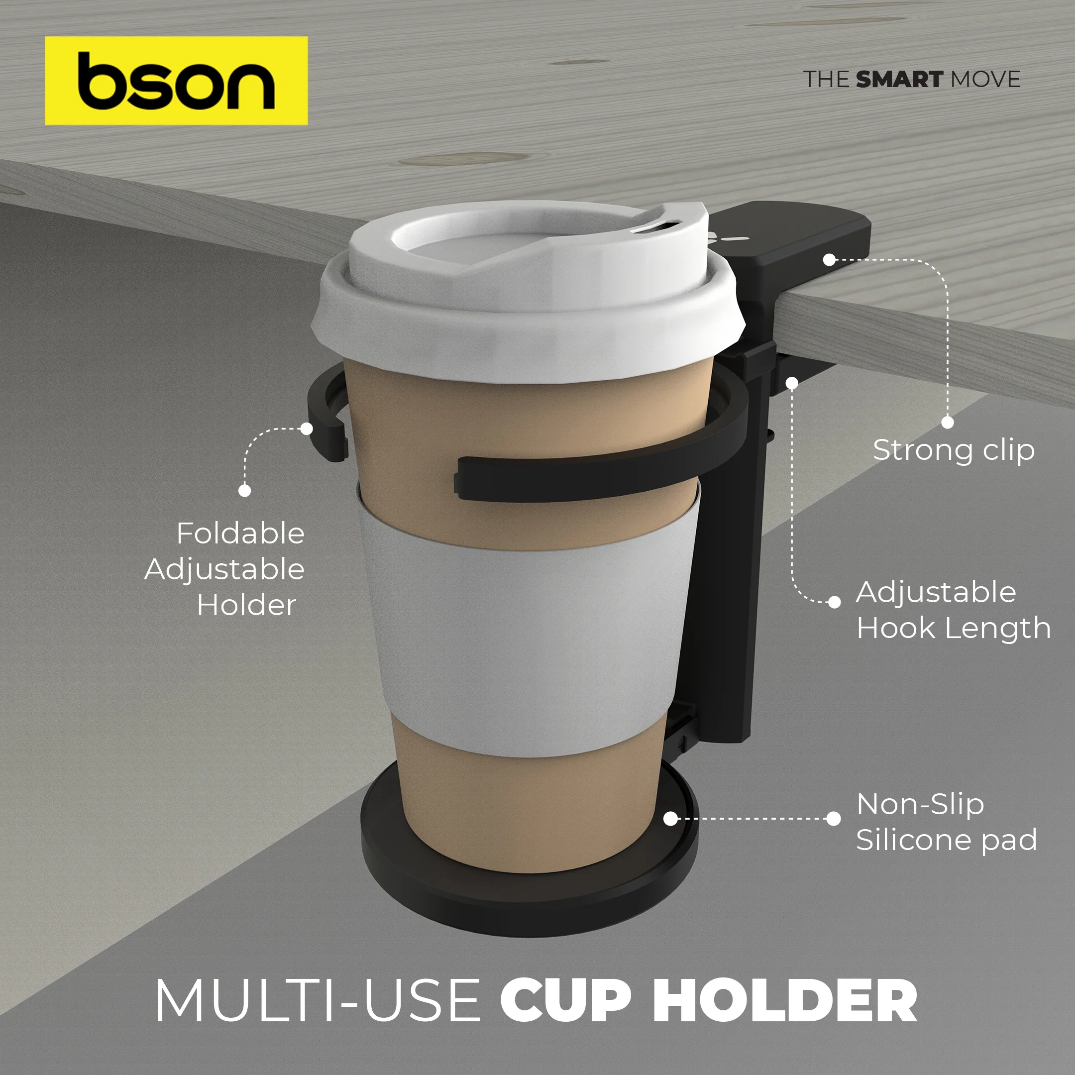 BSON Multi-Use Adjustable Cup Holder 4