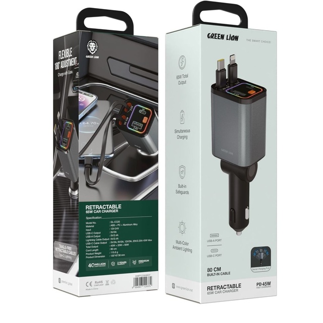 Car Charger with USB-C and Lightning Connectors 4