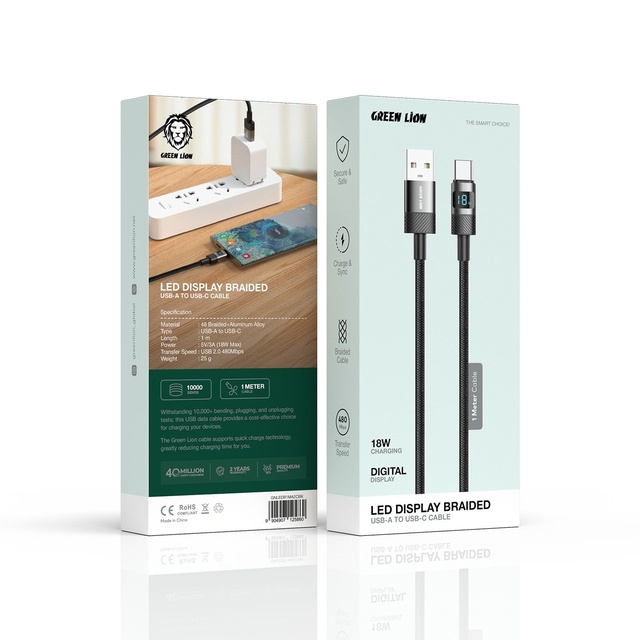 USB-A to USB-C Fast Charging Cable with Power Display 2