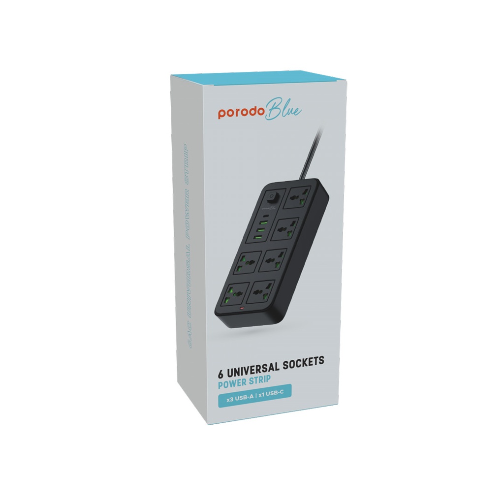 PorodoBlue Power Strip with USB Ports 7
