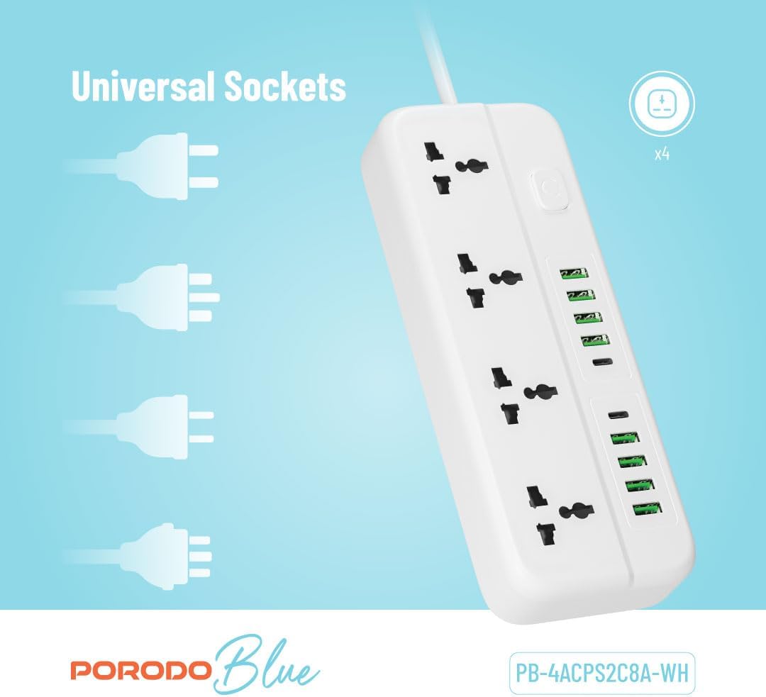 PorodoBlue Multi-Outlet Power Strip with USB Charging Ports 3