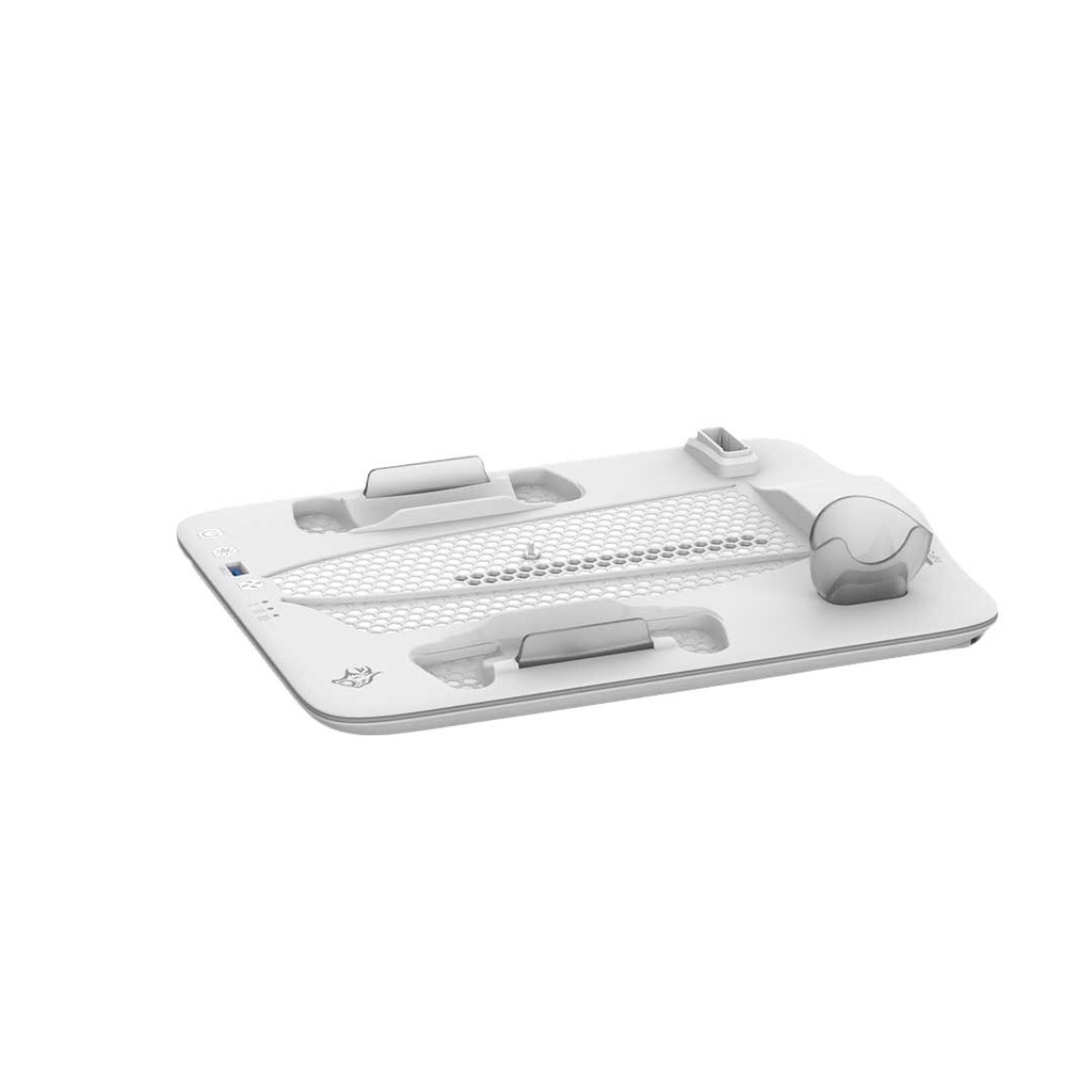 White Gaming Console Cooling Stand with Controller Holder 2