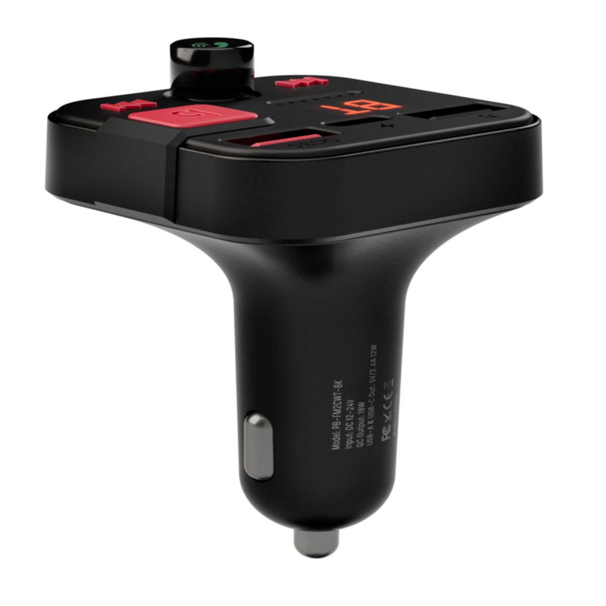 Porodo Blue Bluetooth Car Charger FM Transmitter 2