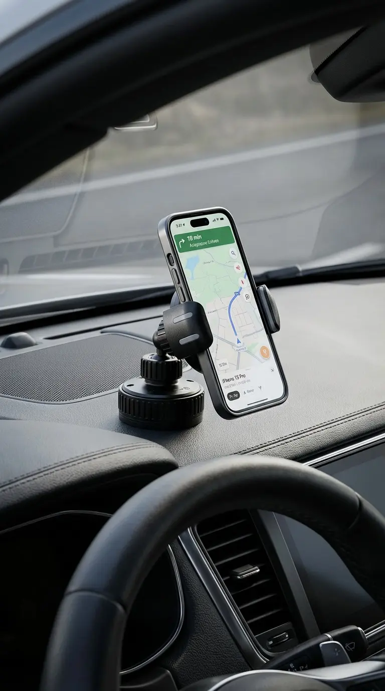 Porodo Blue Car Phone Holder Multi-Surface Mounting 6