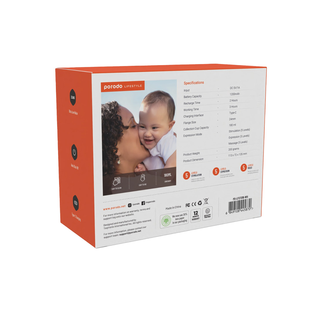 Porodo Lifestyle Wearable Motorised Breast Pump 6