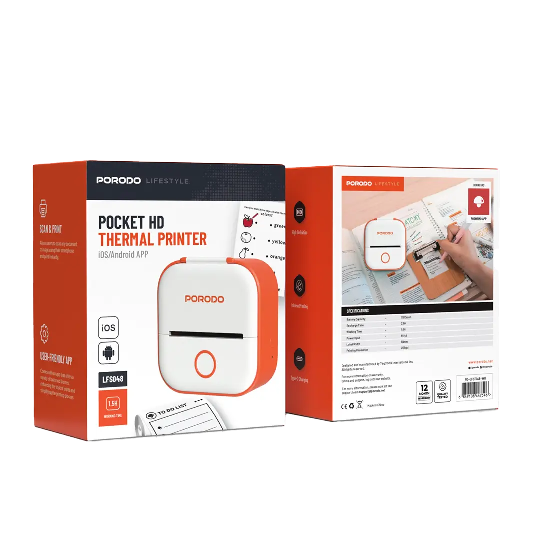 Porodo Lifestyle Pocket HD Thermal Printer 2