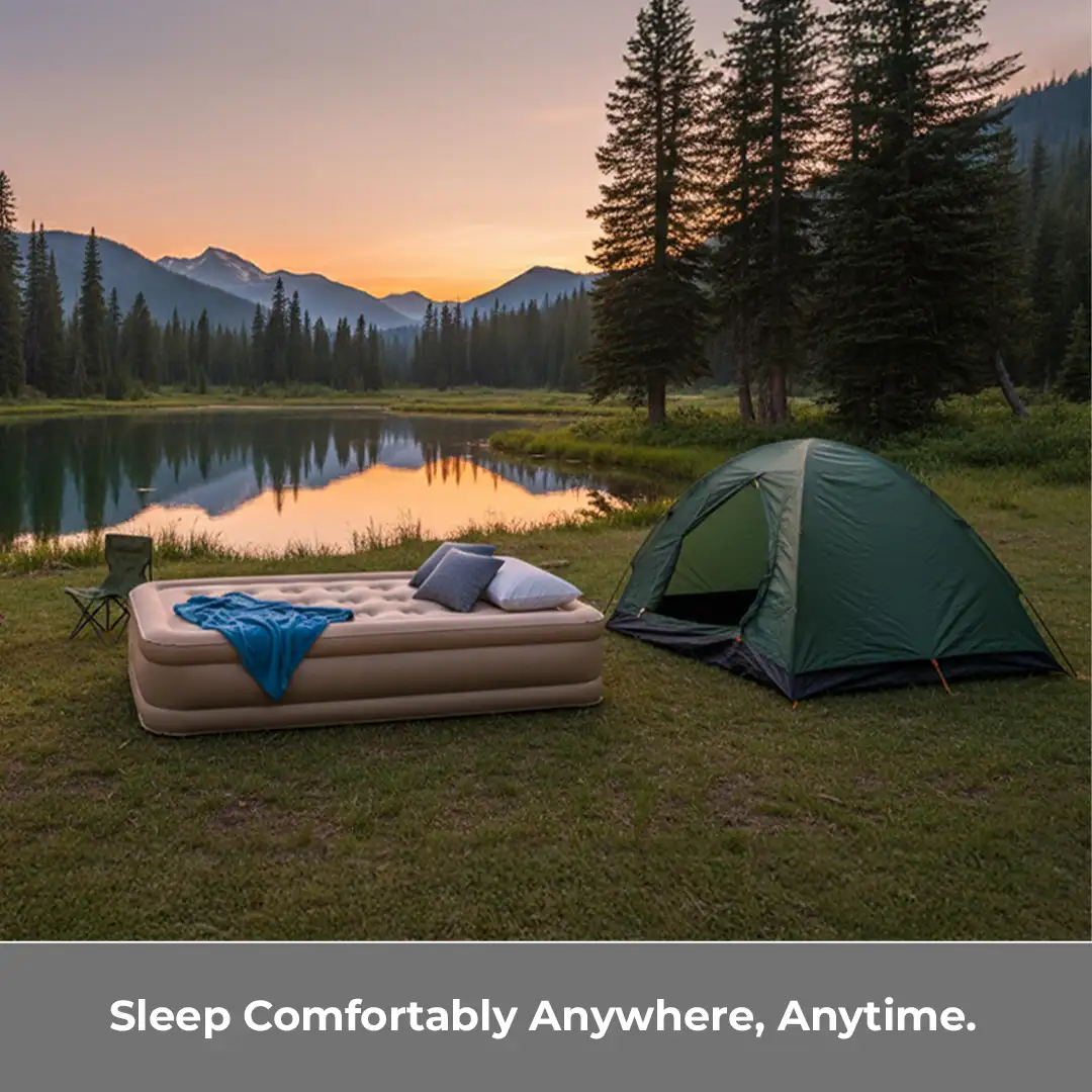 Air Mattress with Built-in Rechargeable Pump – 16 Self-Inflating Blow Up Bed for Home, Camping & Guests 4
