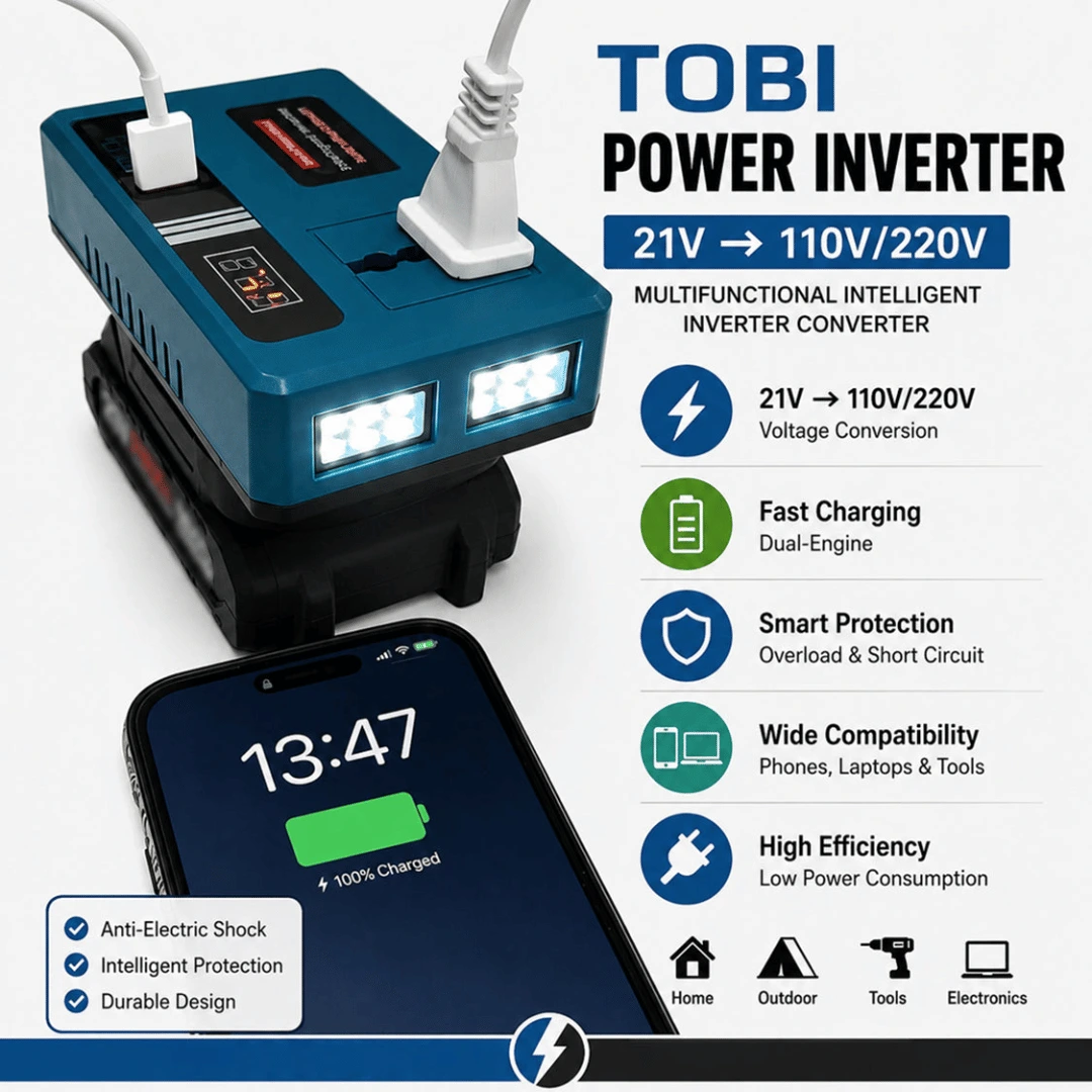 VoltMate Power Inverter 21V Portable Battery Generator 6