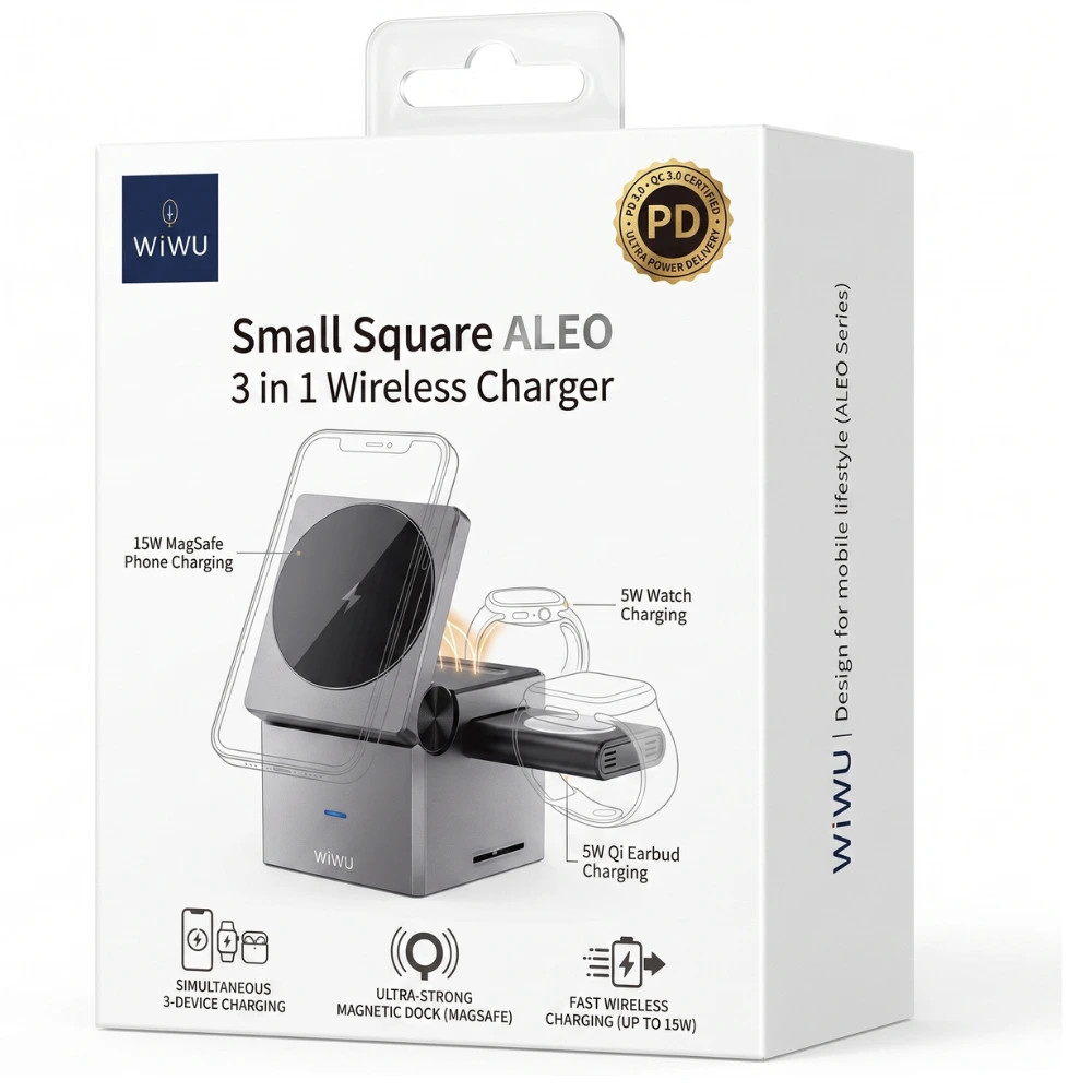3-in-1 Wireless Charging Station with USB Hub 4