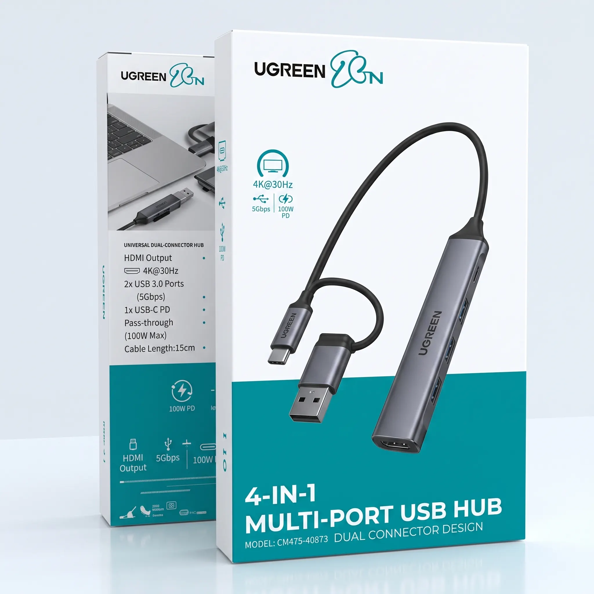 Porodo Blue 4 IN 1 Multi-Port USB Hub 2
