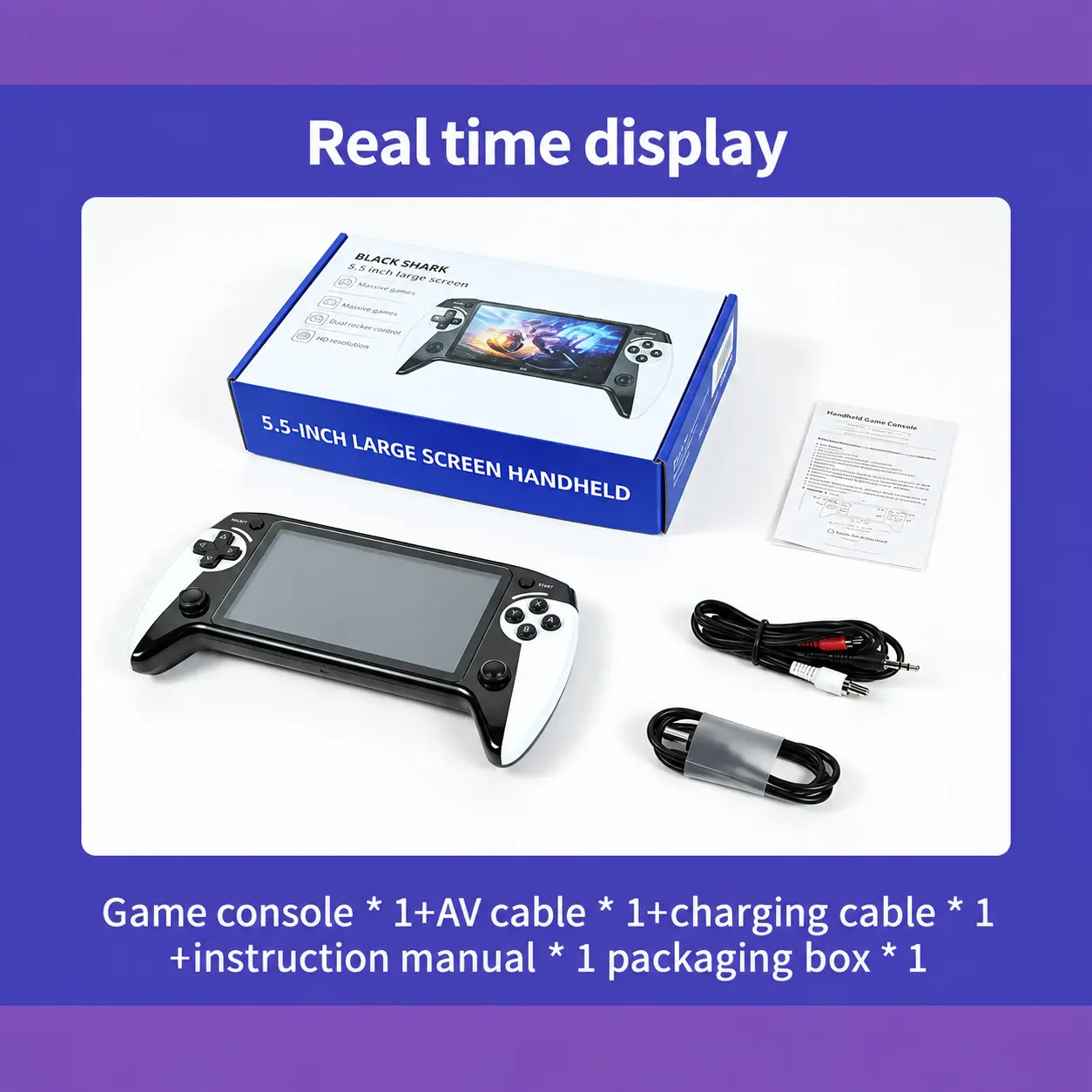 Black Hawk X9 Handheld Retro Game Console with Ergonomic Grips 4