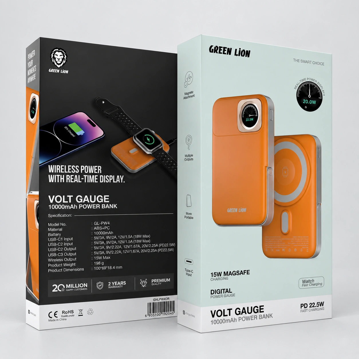 Green Lion Volt Gauge 10000mAh Power Bank PD 22.5W 3