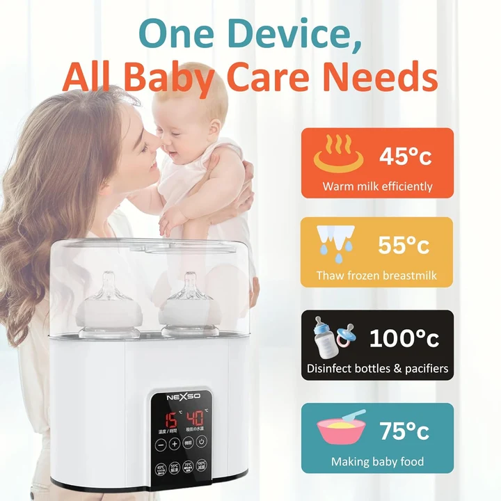 NEXSO Dual Baby Bottle Warmer and Sterilizer 2