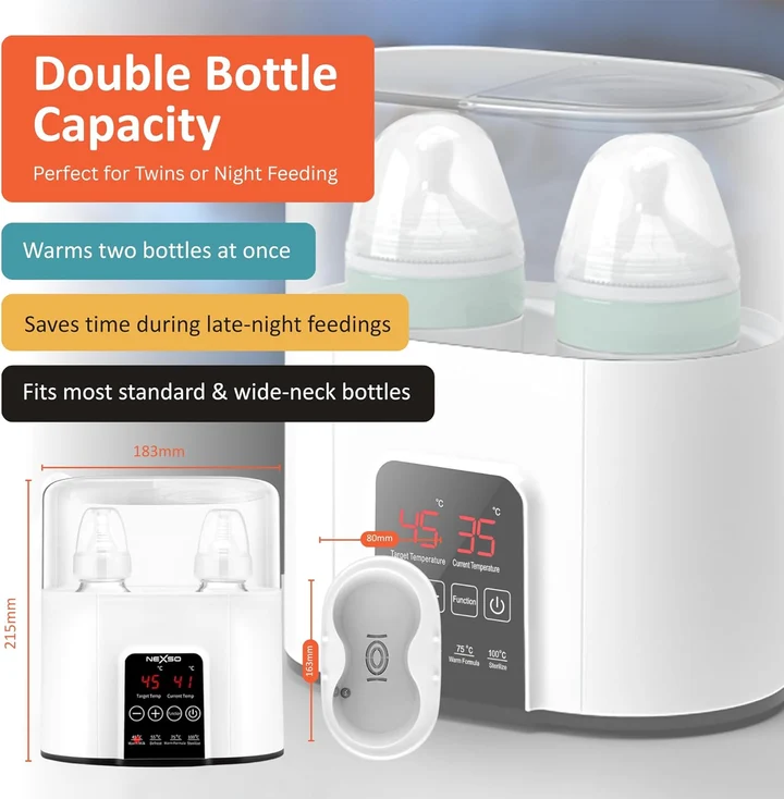 NEXSO Dual Baby Bottle Warmer and Sterilizer 4