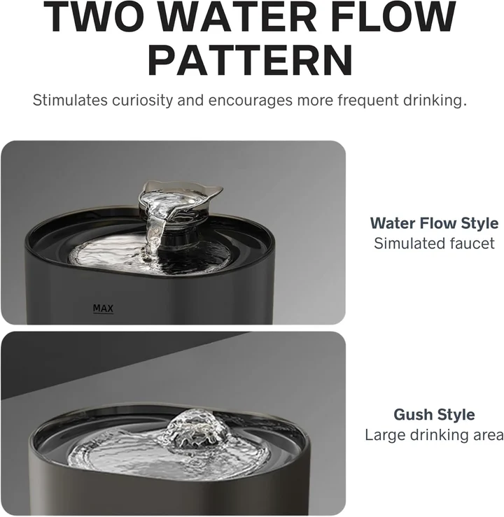 NEXSO Cat Water Fountain with 4 Layer Filter - Black 2