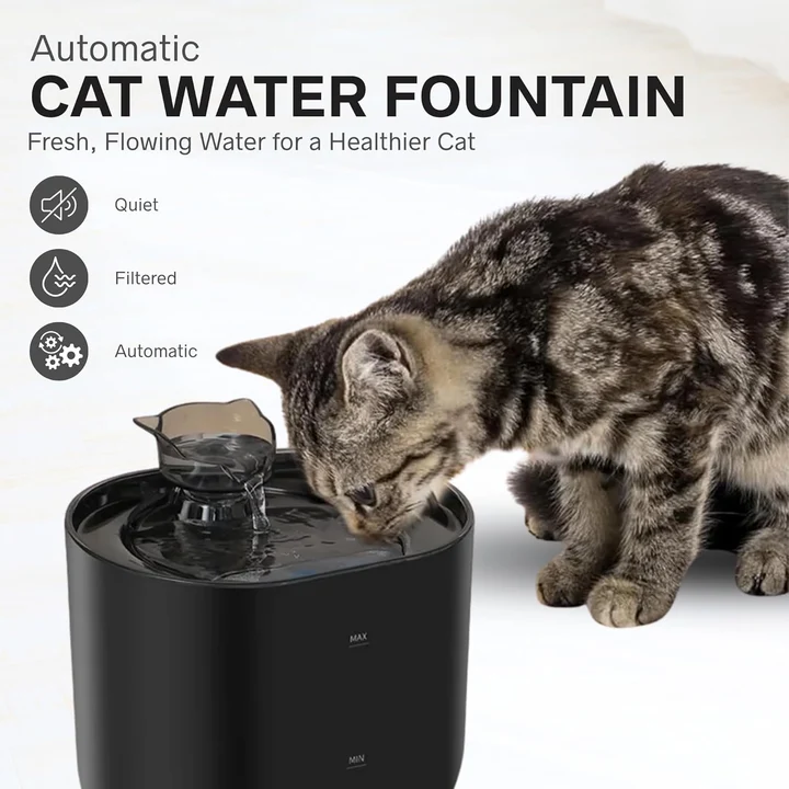 NEXSO Cat Water Fountain with 4 Layer Filter - Black 6