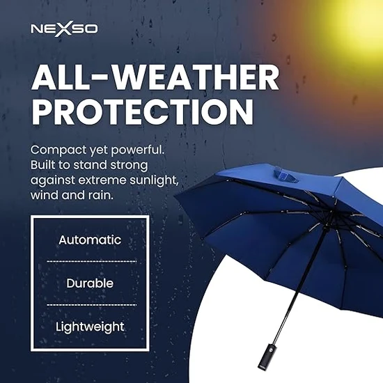 NEXSO Windproof Automatic Folding Umbrella UV50+ 8