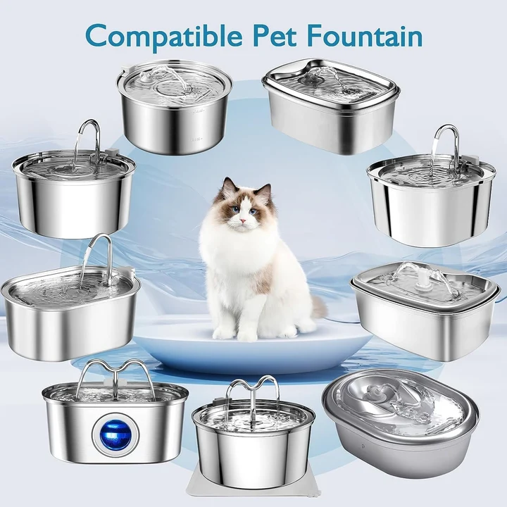 NEXSO 4L Stainless Steel Cat Water Fountain 2