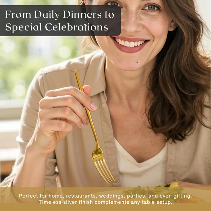NEXSO 30-Piece Gold Stainless Steel Cutlery Set 2