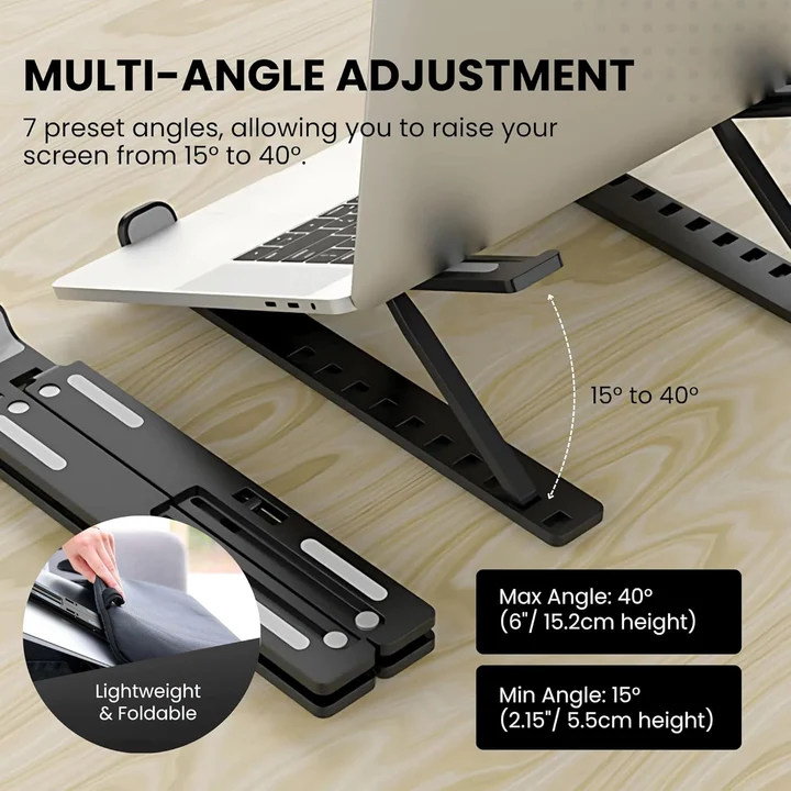 NEXSO Adjustable Aluminum Laptop Stand - 7 Angles 2