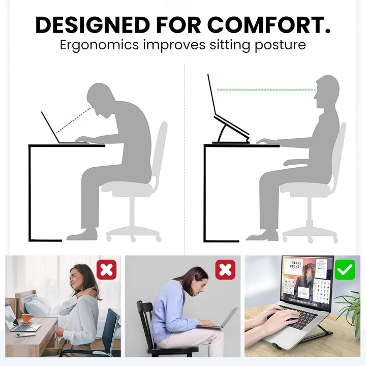 NEXSO Adjustable Aluminum Laptop Stand - 7 Angles 6