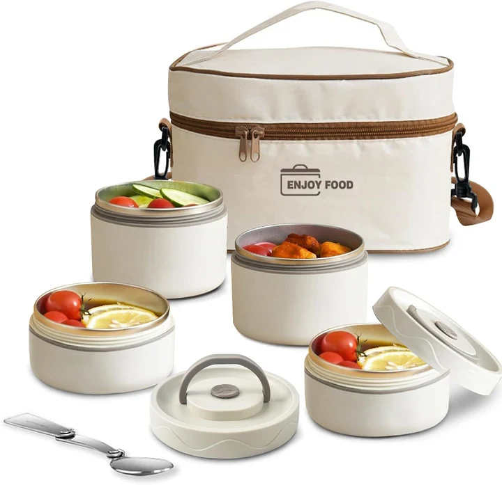 NEXSO 3-Layer Stainless Steel Leakproof Lunch Box Set with Insulated Bag 2