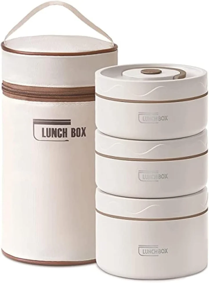 NEXSO 3-Layer Stainless Steel Leakproof Lunch Box Set with Insulated Bag 8