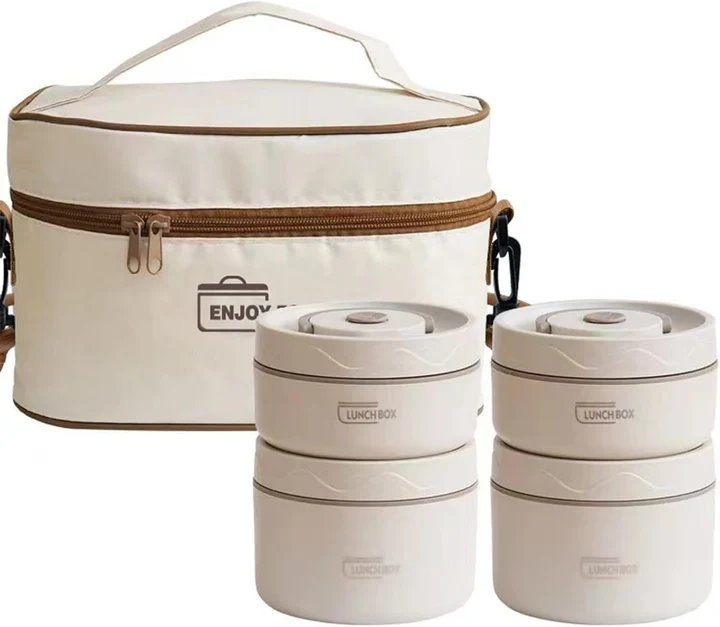 NEXSO 3-Layer Stainless Steel Leakproof Lunch Box Set with Insulated Bag 9