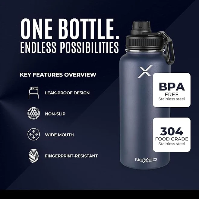 NEXSO Insulated Stainless Steel Water Bottle - 1000ml / 32oz 7