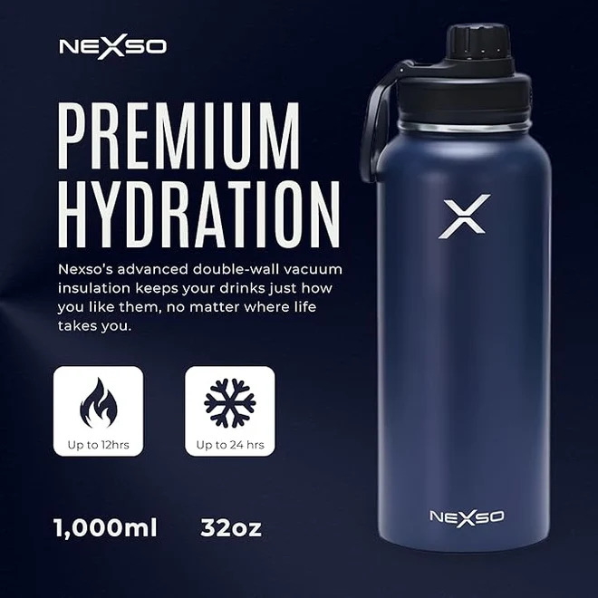 NEXSO Insulated Stainless Steel Water Bottle - 1000ml / 32oz 8