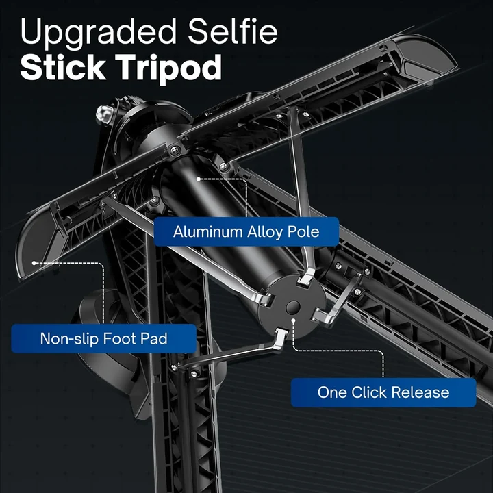 NEXSO Magnetic Selfie Stick Tripod with Bluetooth Remote (1.34m) 4