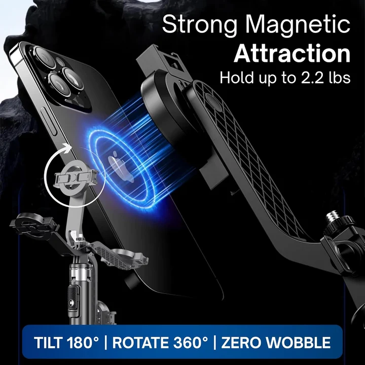 NEXSO Magnetic Selfie Stick Tripod with Bluetooth Remote (1.34m) 5