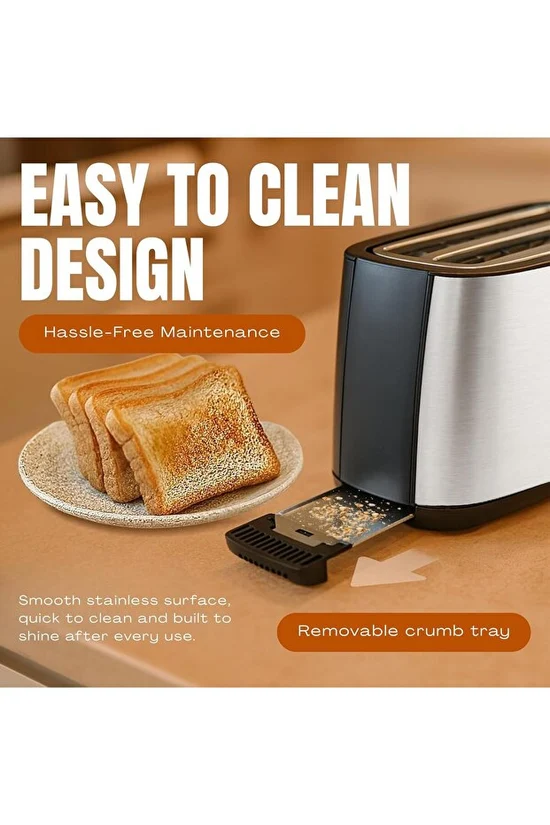 NEXSO 2-Slice Stainless Steel Bread Toaster 750W 3