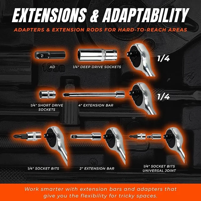 NEXSO 82-Piece Tool Set – Socket Wrench Ratchet Kit 3