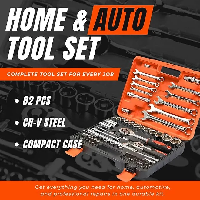 NEXSO 82-Piece Tool Set – Socket Wrench Ratchet Kit 7
