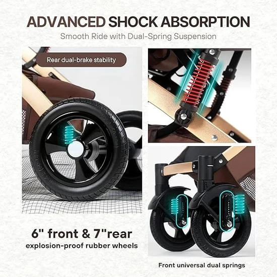 NEXSO 2-in-1 Reversible Foldable Baby Stroller 5