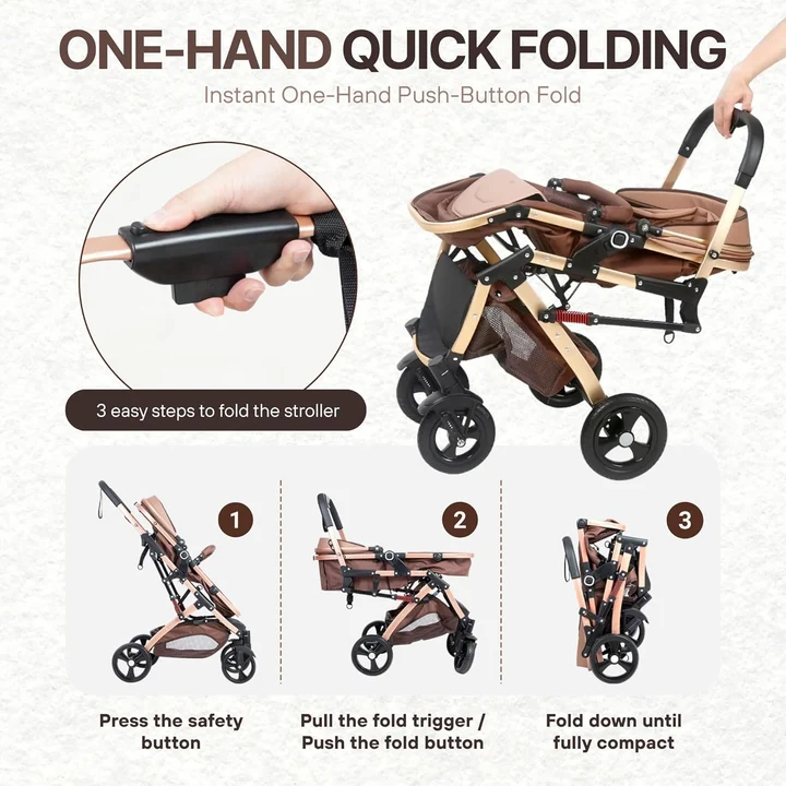 NEXSO 2-in-1 Reversible Foldable Baby Stroller 7