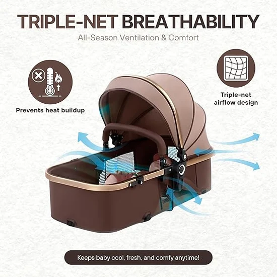 NEXSO 2-in-1 Reversible Foldable Baby Stroller 8