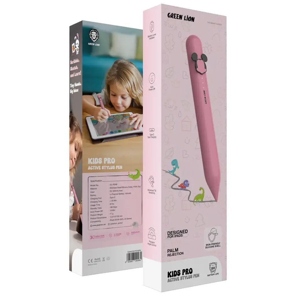 Green Lion Character Stylus Pen - Light Blue 6