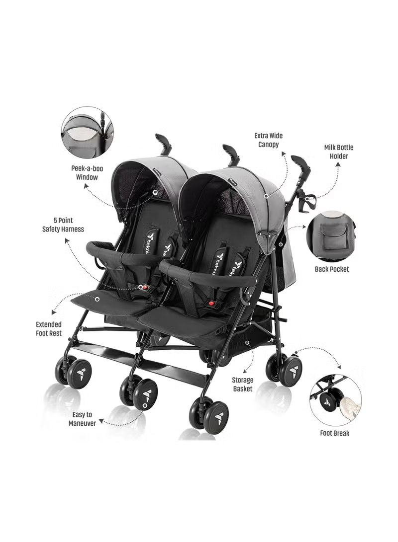 Teknum Twin Stroller Fellow - Grey 2
