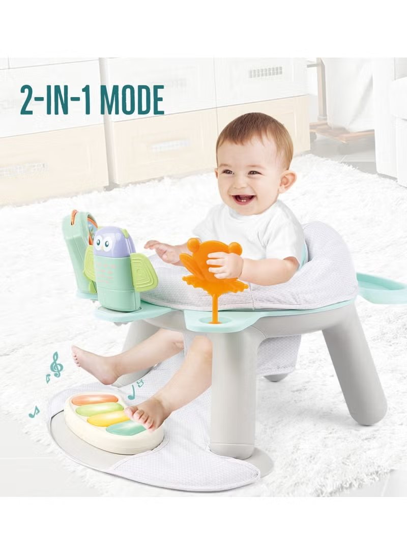 Teknum 2-IN-1 Dining Chair/ Toddler Play Seat W/ Pedal Piano -White 5