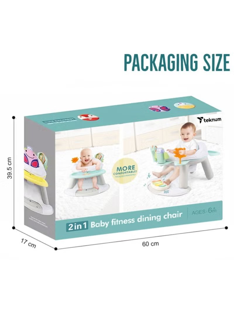 Teknum 2-IN-1 Dining Chair/ Toddler Play Seat W/ Pedal Piano -White 7