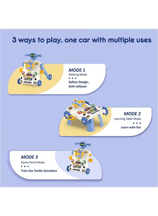 Teknum 3-IN-1 Baby Walker/ Learning Table Mode/ Game Panel Mode with Musical keyboard - Blue 5