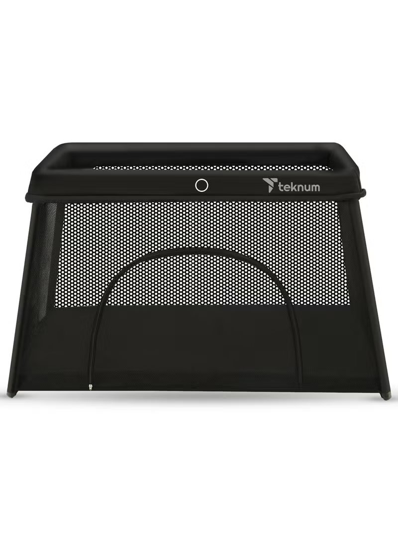 TEKNUM Portable Quick fold Playard & Cot with Zipper Door & Carry Bag - Midnight Black 2